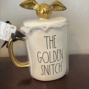 Rae Dunn White and Gold Golden Snitch Mug